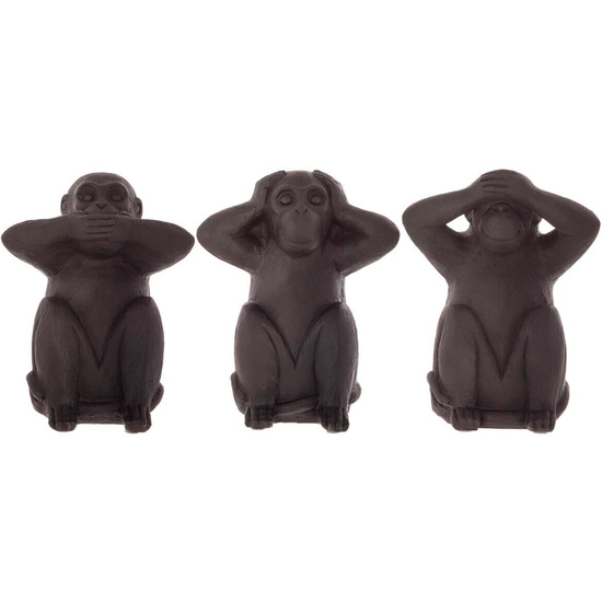 Conjunto De 3 Monos De Sabiduría Resina H23