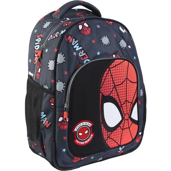 Mochila Escolar Mediana 42 Cm Spiderman Black