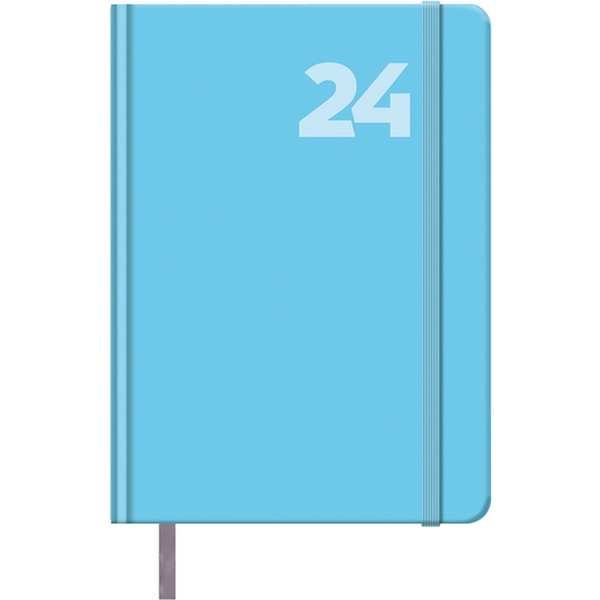 Agenda 2024 Día Página 14x20 Con Goma Azul Capri