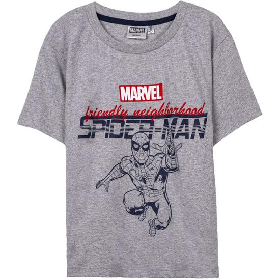 Camiseta Corta Single Jersey Spiderman Gray