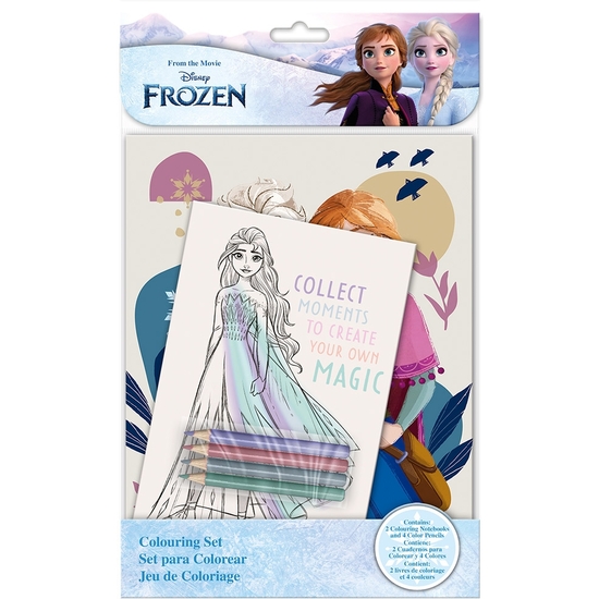 Frozen Set Para Colorear Cuadernos Y Lápices 33x21x1