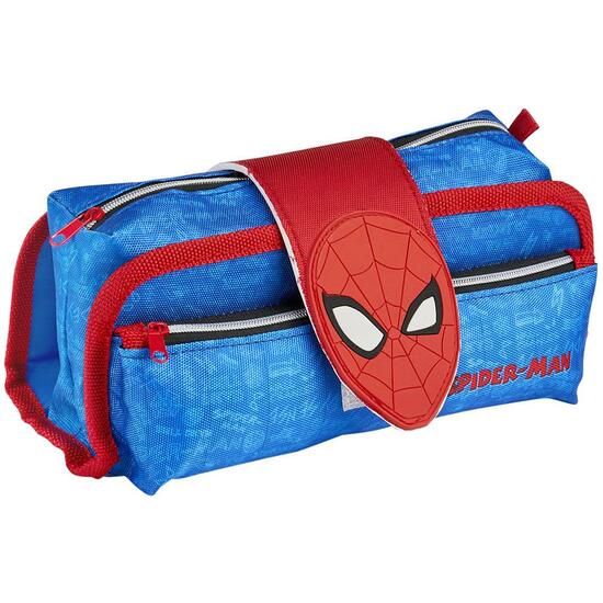 Estuche Portatodo Velcro Spiderman Blue