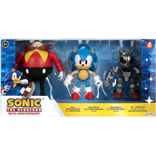 Blister 3 Figuras 30th Anniversary Sonic The Hedgehog 10cm