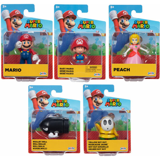 Pack 8 Figuras Super Mario Wave 38 Super Mario Bros 6,5cm Surtido