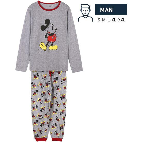 Pijama Largo Single Jersey Mickey Gray