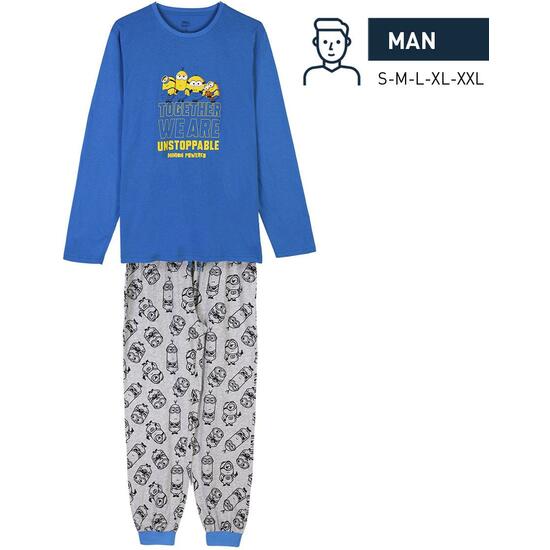 Pijama Largo Single Jersey Minions Blue