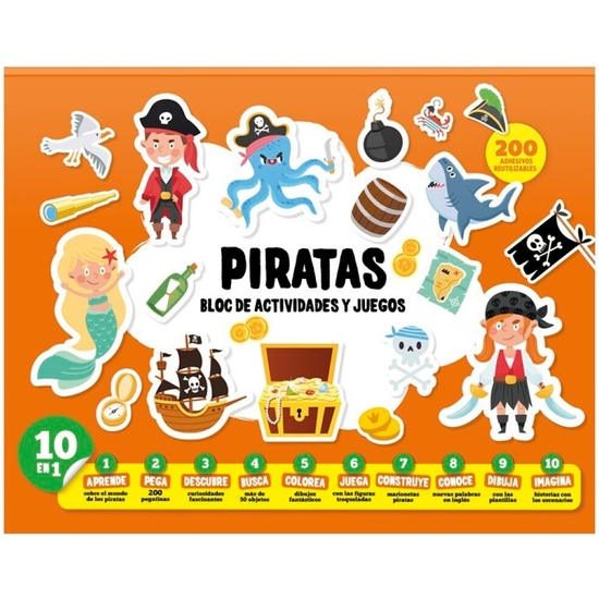 Bloc Actividades Y Aprendizaje 10 En 1 Piratas