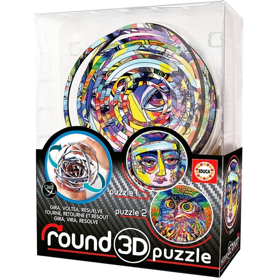 PUZZLE ROUND 3D GIRA Y VOLTEA ABSTRACT