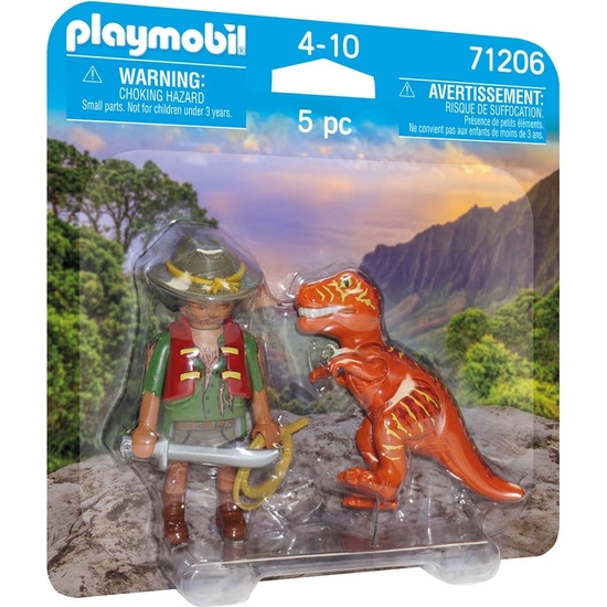 Playmobil Duopack Aventurero Con T-rex