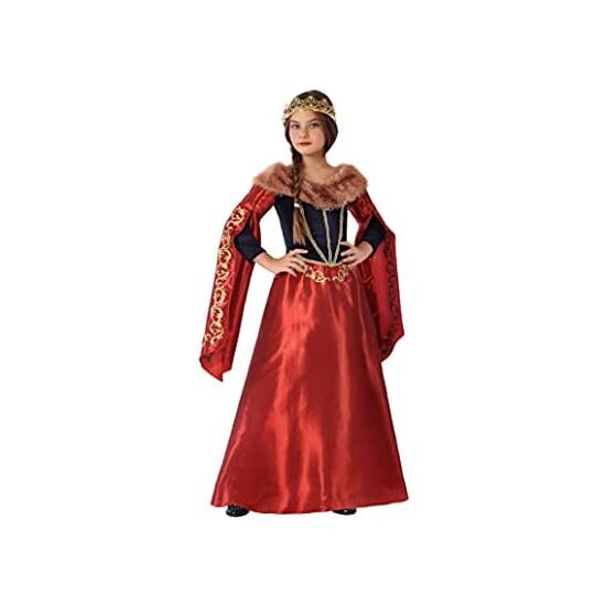 Disfraz Reina Medieval Rojo Infantil Talla - 5/6 Años