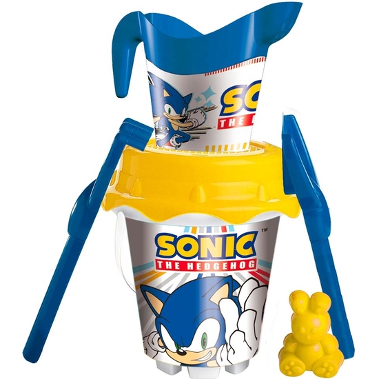 Sonic Set Cubo Con Regadera Y Accesorios