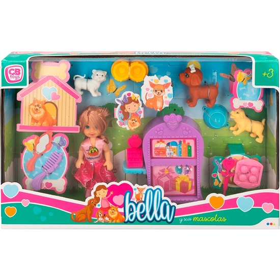 Mini Muñeca Bella Con 7 Accesorios. Caja 35x6x22