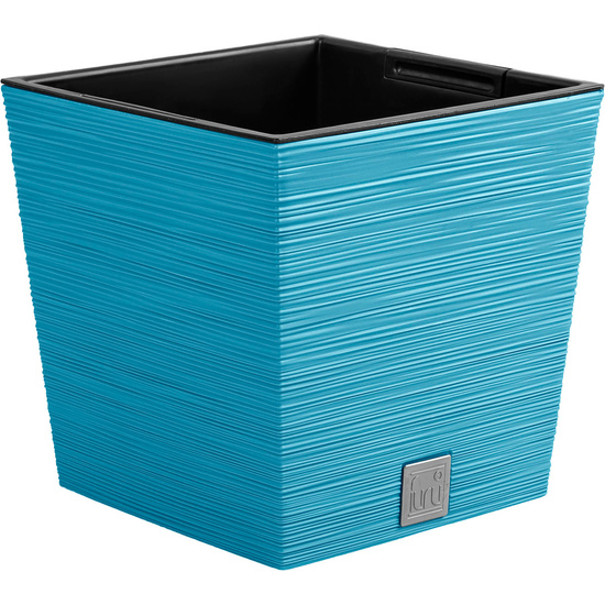 Macetero Color Azul Escandinavo, Con Depósito, Colección Furu, De 29,5 X 29,5 X 29 Cm, Capacidad De 14 L.