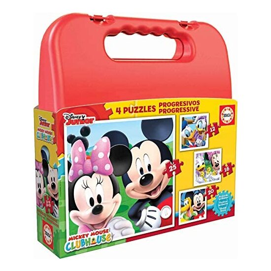 Maletin Con 4 Puzzles Mickey Mouse Only One