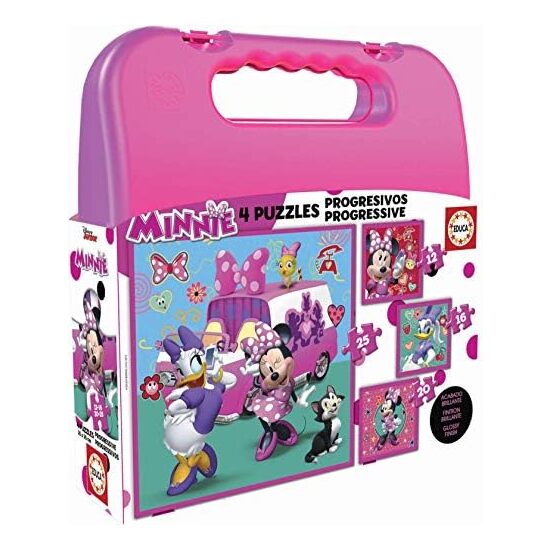Maletin Con 4 Puzzles Minnie Mouse Me Time