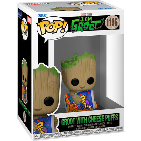 FIGURA POP MARVEL I AM GROOT - GROOT WITH CHEESE PUFFS