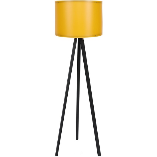 Lámpara De Pie Con Estructura De Mdf Color Amarillo
Negro