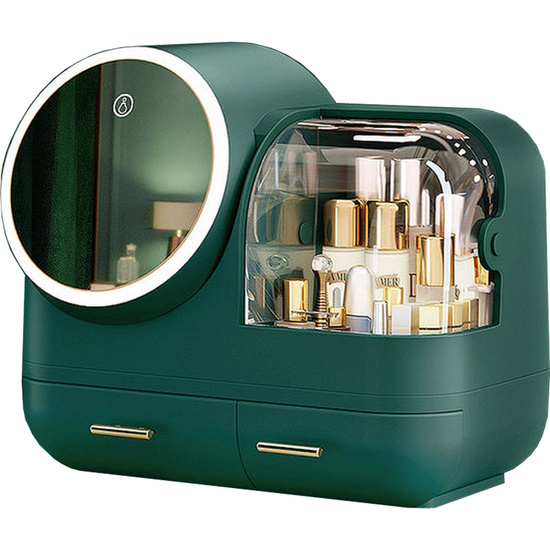 Caja Organizadora De Maquillaje Con Espejo Con Luz Led Verde Joybos