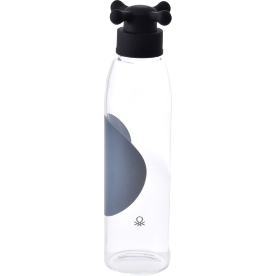 Botella De Agua 500ml Borosilicato Tapa Negro De Grifo Black & White Be
