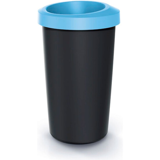 Cubo De Reciclaje 25l Keden En Plástico Con Práctica Tapa Abierta Color Azul.
