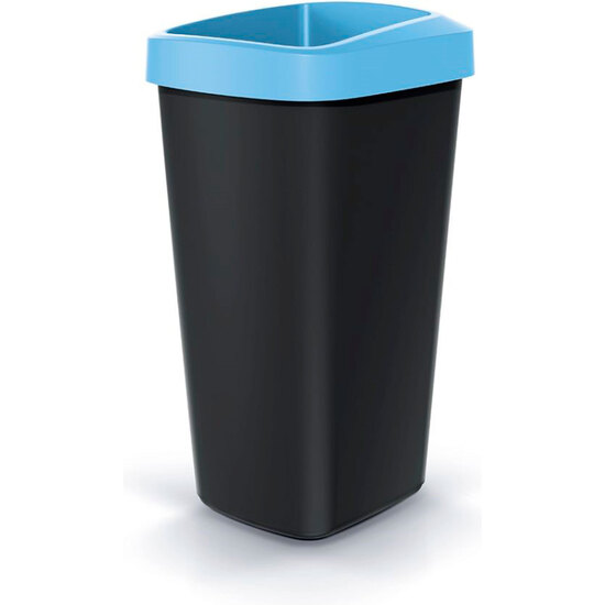 Cubo De Reciclaje 45l Keden En Plástico Con Práctica Tapa Abierta Color Azul.