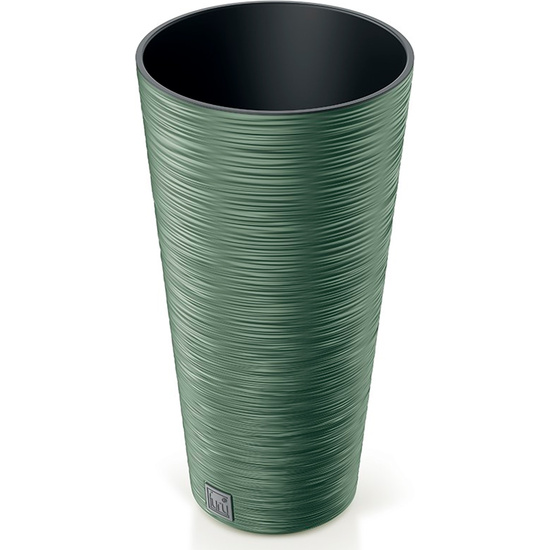 Macetero Color Verde Tierra, Con Depósito, Colección Furu, De 30 X 30 X 57,5 Cm, Capacidad De 15 L.
