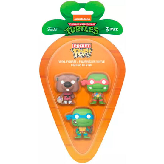 Blister 3 Figuras Carrot Pocket Pop Tortugas Ninja Splinter Leonardo Raphael