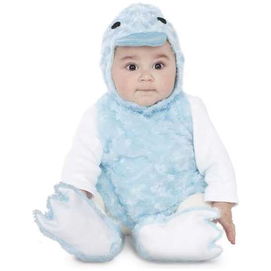 Disfraz Bebé Patito Peluche Azul (vestido, Gorro, Cola Y Patucos) Talla 12-24 Meses