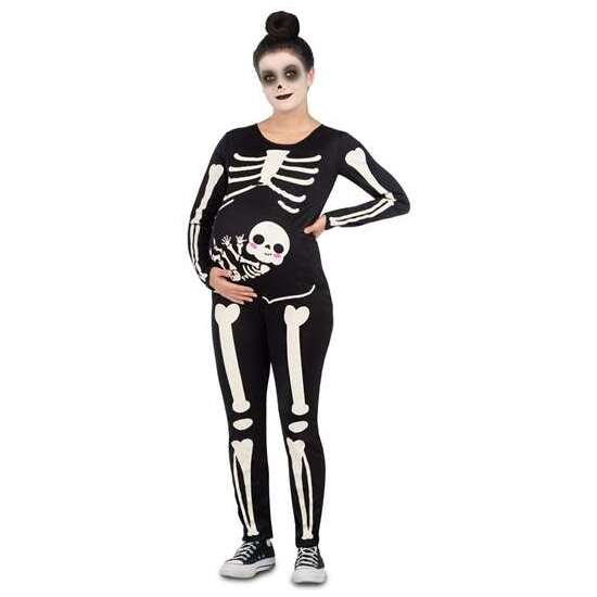 Disfraz Embarazada Esqueleto Mamá Y Bebé Talla única