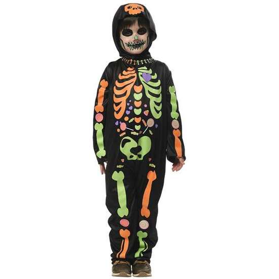 Disfraz Esqueleto Chuches Brillante Talla M 7-8 Años
