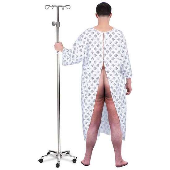 Disfraz Adulto Paciente De Hospital Talla Unica (bata Y Mallas)
