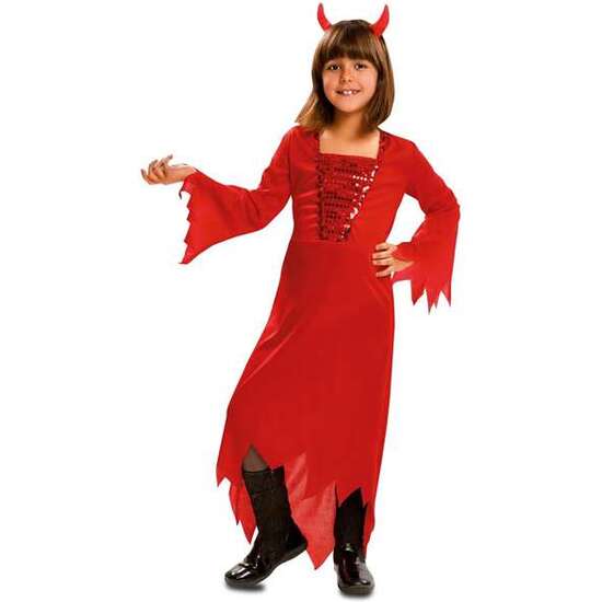 Disfraz Demonia Roja 3-4 Años (vestido Y Diadema)