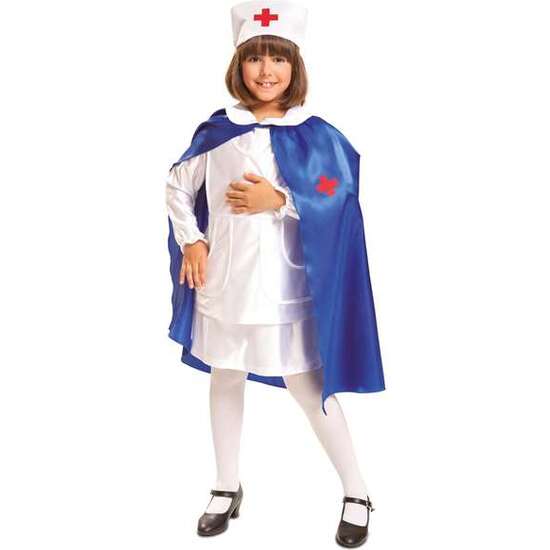 Disfraz Enfermera Con Capa 10-12 Años (cofia, Vestido Y Capa)
