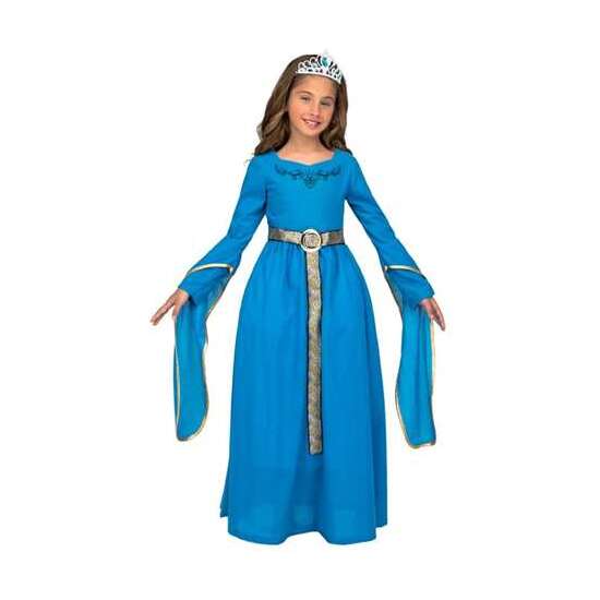Disfraz Princesa Medieval Azul Talla 7-9 Y