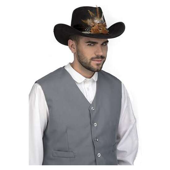 Sombrero Vaquero Con Plumas Marrón 59 Cm