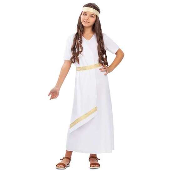 Disfraz Romana Blanca 3-4 Años (tocado, Túnica, Manto Y Cinturón)
