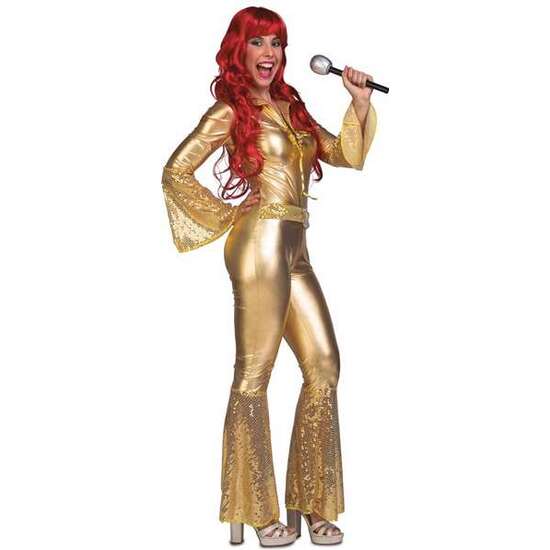 Disfraz Adulto Ladies Gold Disco Jumpsuit Talla M-l