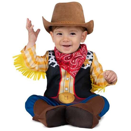 Disfraz Cowboy Adorable (sombrero, Pañuelo, Mono Y Patucos) Talla 24-36 Meses