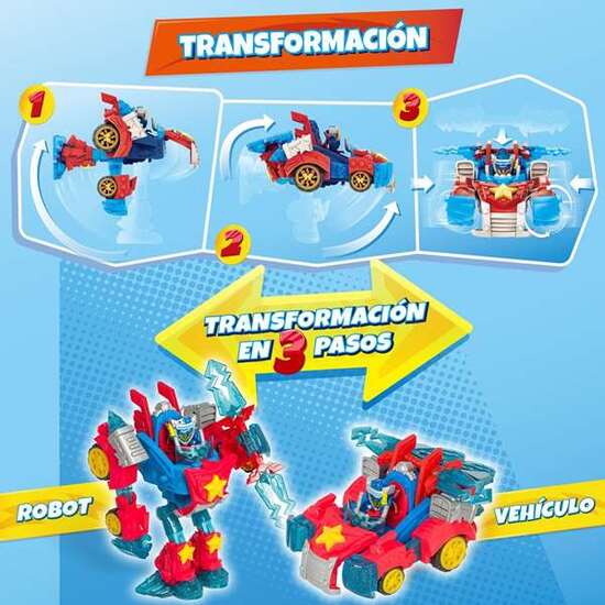 ROBOT TURBO WARRIOR POWER SUPERTHINGS TRANSFORMABLE A COCHE 18X21X8,7CM