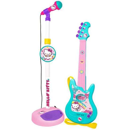 Conjunto Guitarra Y Micro Hello Kitty