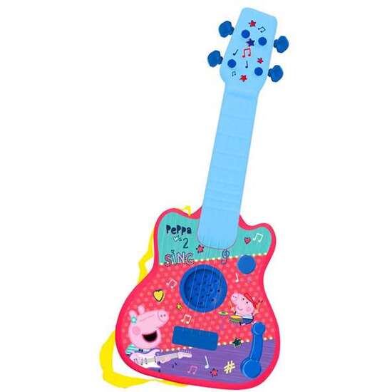 Guitarra Infantil Peppa Pig Electronica Con Melodias 40,5x30x18 Cm