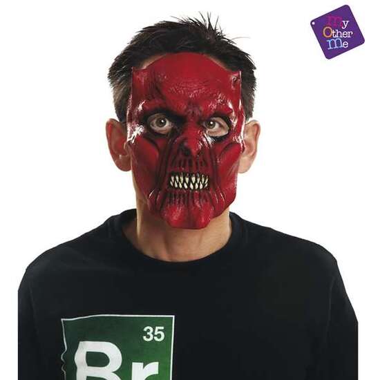 1/2 Devil Latex Mask One Size