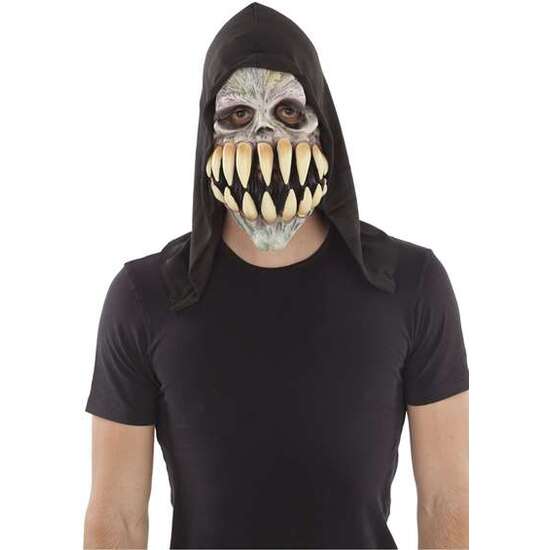 SKULL LATEX MASK WITH HOOD  ONE SIZE