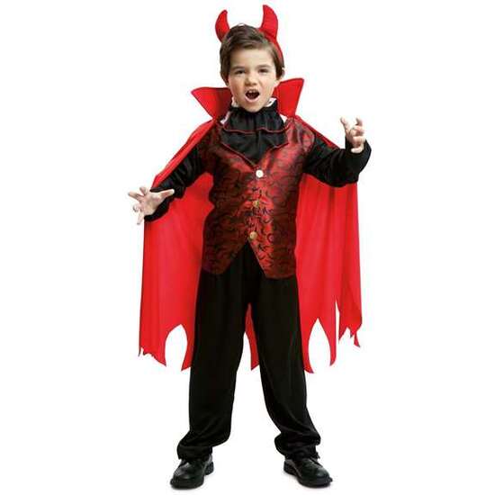 Disfraz Conde Vampiro 3-4 Años (pantalón, Chaleco, Capa, Chorrera Y Diadema)