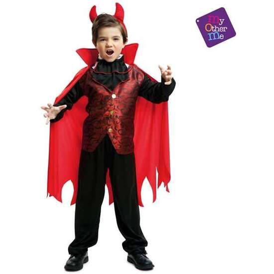 Disfraz Conde Vampiro 5-6 Años (pantalón, Chaleco, Capa, Chorrera Y Diadema)