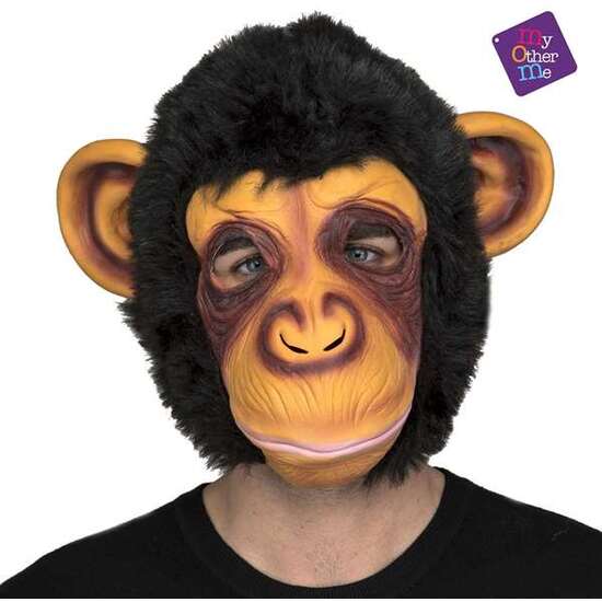 Full Chimp Latex Mask With Hair
