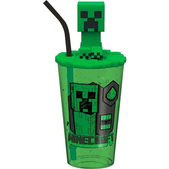 Vaso Caña Topper 3d Minecraft 500ml