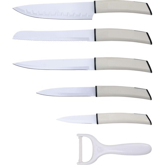 Set 5 Cuchillos + Pelador Acero Inox Ultra Non-stick