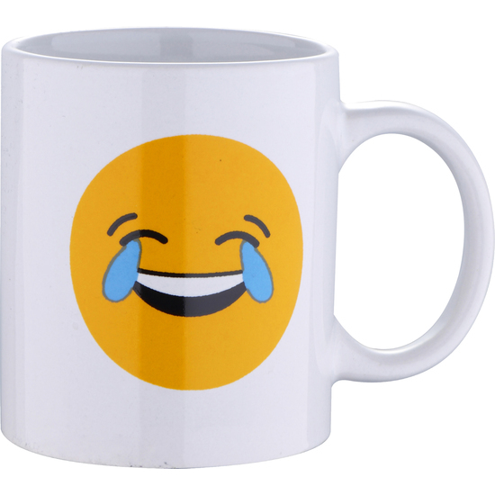 Mug 33cl Gres Laugh White Emoticono