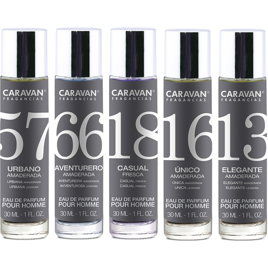 5x Caravan Perfumes Surtidos De Hombre Nº13 + Nº16 + Nº18 + Nº56 + Nº57.